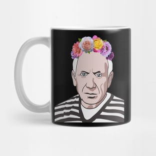 Artist Portrait With Flower Crown Mug